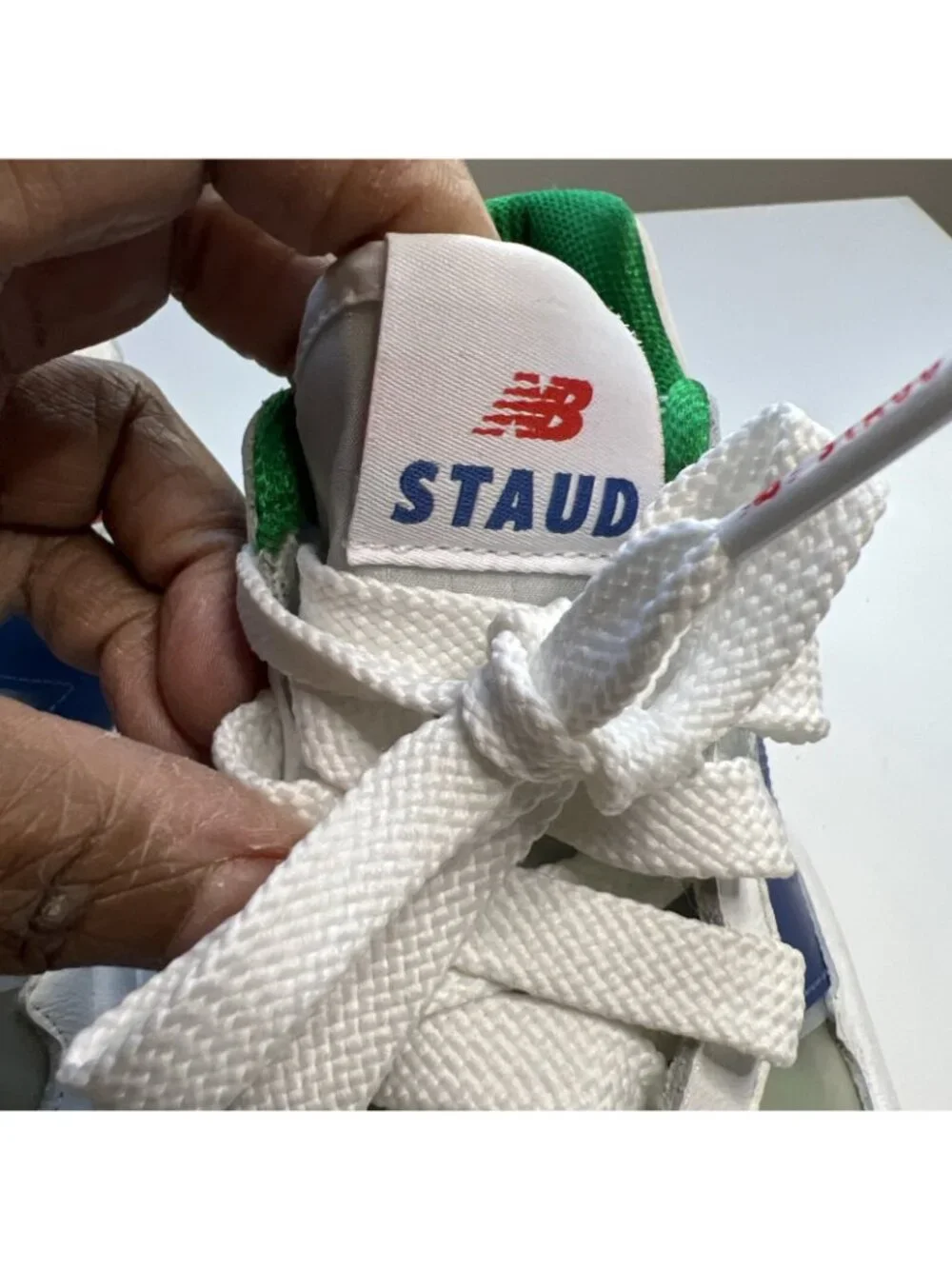 STAUD x New Balance 57/40 White Blue Quartz M5740SR NEW Mens 6 + 4 Lace Sets